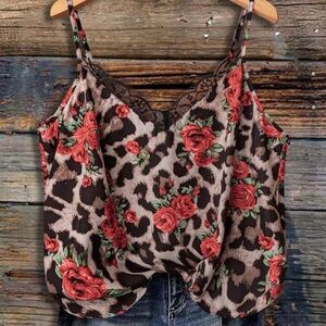 Floral Leopard Print Camisole Top